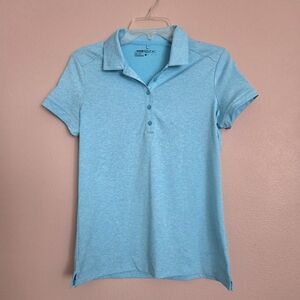 Women's Nike Light Blue Heather Polo Button-Down Shirt